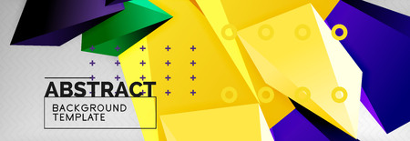 Triangles polygonal background, vector 3d poly template