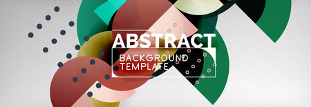 Circle vector abstract geometric background, color round shapes composition on grey, modern techno designのイラスト素材