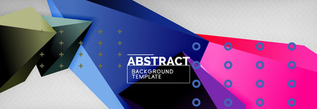 Triangles polygonal background, vector 3d poly template