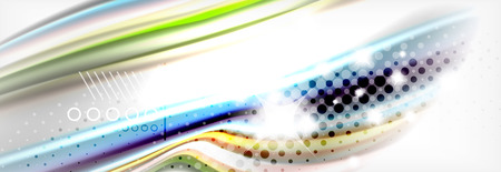 Abstract wave lines liquid fluid rainbow style color stripes background. Vector artistic illustration for presentation, app wallpaper, banner or posterのイラスト素材