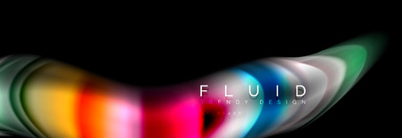 Fluid wave line background or pattern. Geometric technology abstract background. Movement effect. Vector illustrationのイラスト素材