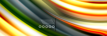 Rainbow color fluid wave lines flow poster. Wave vector Liquid shapes designのイラスト素材