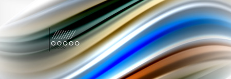 Abstract wave lines liquid fluid rainbow style color stripes background. Vector artistic illustration for presentation, app wallpaper, banner or posterのイラスト素材