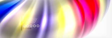 Abstract wave lines liquid fluid rainbow style color stripes background. Vector artistic illustration for presentation, app wallpaper, banner or posterのイラスト素材