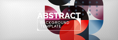 Abstract background, geometric composition, dynamic circles and round shapes design template, vector illustrationのイラスト素材