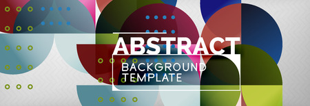 Abstract background, geometric composition, dynamic circles and round shapes design template, vector illustrationのイラスト素材