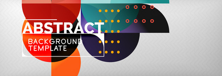 Abstract background, geometric composition, dynamic circles and round shapes design template, vector illustrationのイラスト素材