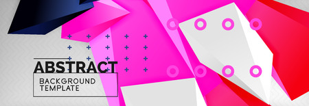 Bright colorful triangular poly 3d composition, abstract geometric background, minimal design, polygonal futuristic poster templateのイラスト素材