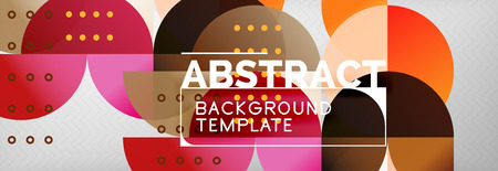 Abstract background, geometric composition, dynamic circles and round shapes design template, vector illustrationのイラスト素材
