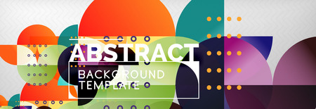 Abstract background, geometric composition, dynamic circles and round shapes design template, vector illustrationのイラスト素材