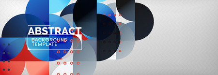Abstract background, geometric composition, dynamic circles and round shapes design template, vector illustrationのイラスト素材
