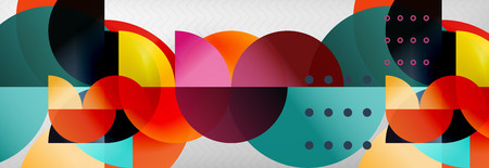 Semi cicrle geometric backgrounds on grey, modern geometric pattern design. Vector business or technology presentation design template, brochure or flyer pattern, or geometric web bannerのイラスト素材