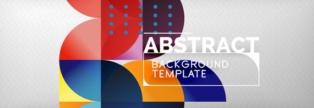 Abstract background, geometric composition, dynamic circles and round shapes design template, vector illustrationのイラスト素材