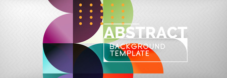 Abstract background, geometric composition, dynamic circles and round shapes design template, vector...