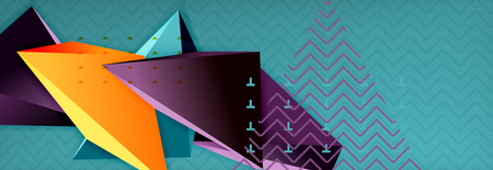 Vector 3d triangular shapes abstract background, origami futuristic template with lines