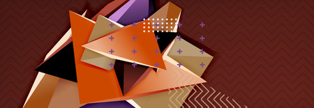 Abstract background, colorful minimal abstract triangle composition. Vector illustration, modern 3d...