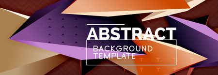 Abstract background, colorful minimal abstract triangle composition. Vector illustration, modern 3d...