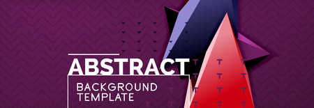 Abstract background, colorful minimal abstract triangle composition. Vector illustration, modern 3d triangular posterのイラスト素材