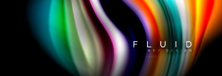 Abstract wave line water 3d background. Wave liquid shape. Splash ink paint mixing on black, vector illustrationのイラスト素材