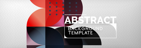 Abstract background, geometric composition, dynamic circles and round shapes design template, vector illustrationのイラスト素材