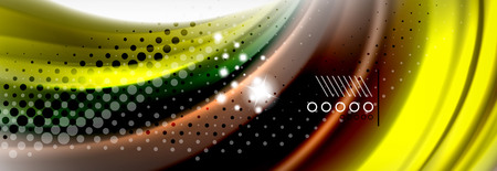 Abstract wave lines liquid fluid rainbow style color stripes background. Vector artistic illustration for presentation, app wallpaper, banner or posterのイラスト素材