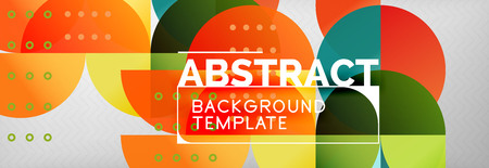 Abstract background, geometric composition, dynamic circles and round shapes design template, vector illustrationのイラスト素材