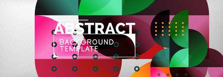 Abstract background, geometric composition, dynamic circles and round shapes design template, vector illustrationのイラスト素材
