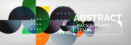 Abstract background, geometric composition, dynamic circles and round shapes design template, vector illustrationのイラスト素材
