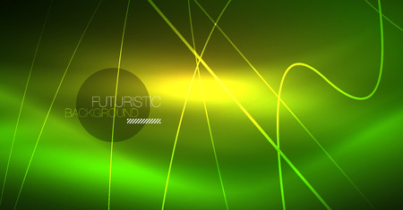 Neon glowing magic background, neon banner, night sky wallpaper. Magic light vector effect. Christmas abstract pattern.のイラスト素材