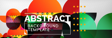 Abstract background, geometric composition, dynamic circles and round shapes design template, vector illustrationのイラスト素材