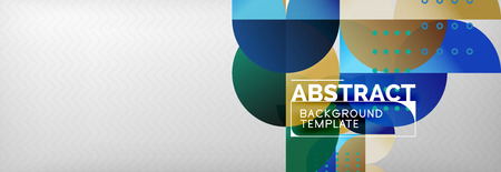 Abstract background, geometric composition, dynamic circles and round shapes design template, vector illustrationのイラスト素材