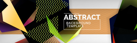 Triangular 3d geometric shapes composition, abstract background