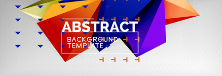 Triangles polygonal background, vector 3d poly templateのイラスト素材