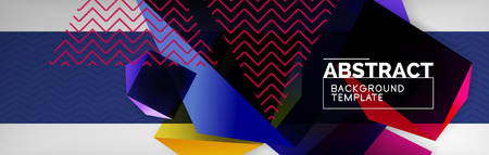 Dark color geometric abstract background, 3d shapes