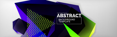 Dark 3d triangular low poly shapes abstract backgroundのイラスト素材