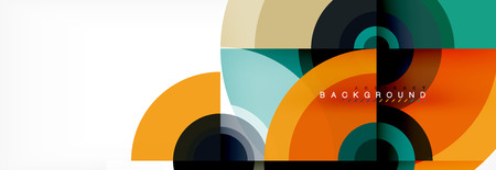 Circle abstract background with triangular shapes for modern design, cover, template, brochure, flyer.のイラスト素材