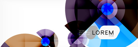 Minimal geometric circles and triangles abstract background, techno modern design, poster templateのイラスト素材