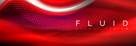 Fluid color neon wave lines background, neon liquid color futuristic paint template, vector illustrationのイラスト素材