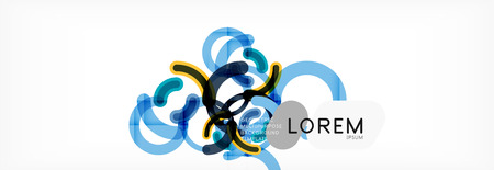 Vector outlined stroke circles compositionのイラスト素材