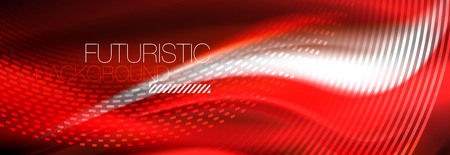 Fluid colors mixing glowing neon wave background, holographic texture, vector illustrationのイラスト素材