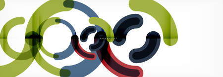 Vector outlined stroke circles composition, abstract backgroundのイラスト素材