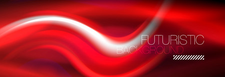 Fluid color neon wave lines background, neon liquid color futuristic paint template, vector illustrationのイラスト素材