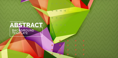 Low poly design 3d triangular shape background, mosaic abstract design template, vector illustrationのイラスト素材
