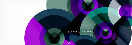 Minimal geometric circles and triangles abstract background, techno modern design, poster template,...