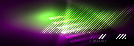 Shiny glowing lights neon color design background, vectorのイラスト素材