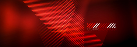 Neon glowing techno lines, hi-tech futuristic abstract background template with lines. Vector illustrationのイラスト素材