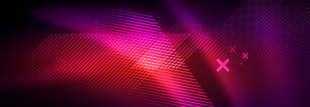 Shiny glowing lights neon color design background, vectorのイラスト素材
