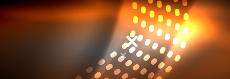 Glowing abstract wave on dark, shiny motion, Christmas and New Year magic space light. Vector techno abstract backgroundのイラスト素材