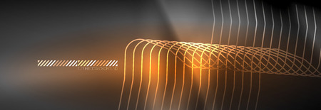 Glowing neon abstract lines, techno futuristic templateのイラスト素材