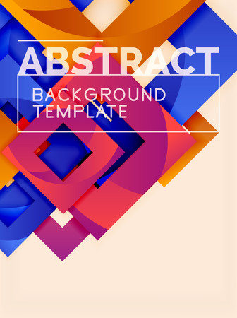 Color square composition with text. Geometric abstract background. Vector illustrationのイラスト素材